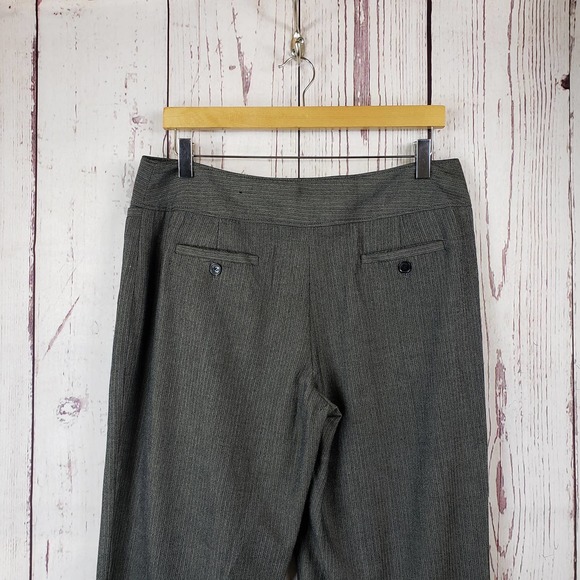 Apt. 9 Dress Pants Womens Size 10 Flat Front Striped Rayon Gray - Picture 8 of 9